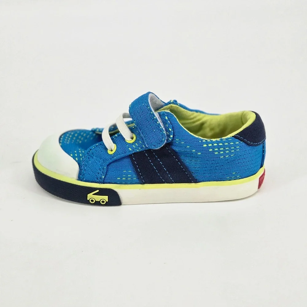 See Kai Run Lucci Blue Wide Toe Box Toddler Boys Athletic Shoes Sneakers 8 NWOT